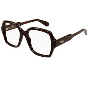 Chloé Tortoiseshell Brown Oversized Square Glasses